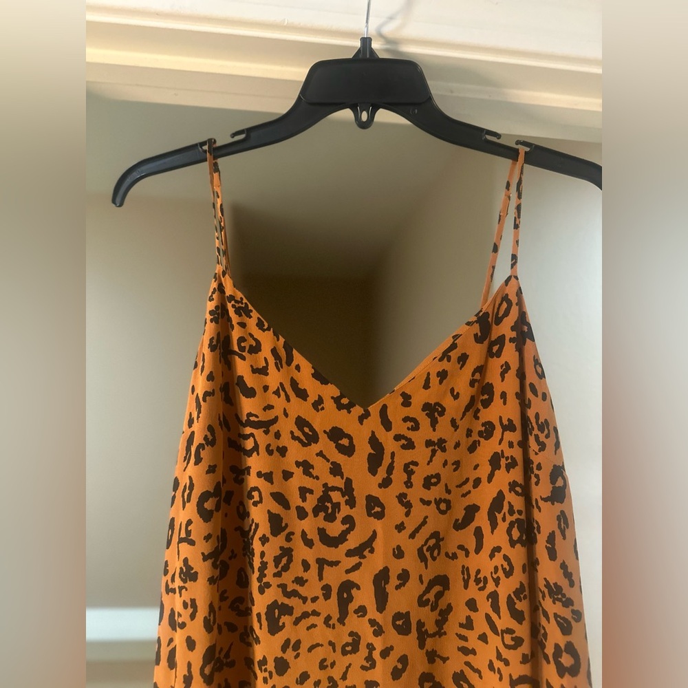 NWOT Women’s MADEWELL Silk Eva Side-Slit Slip Dress Leopard Party Silk 8 Petite - Picture 4 of 9